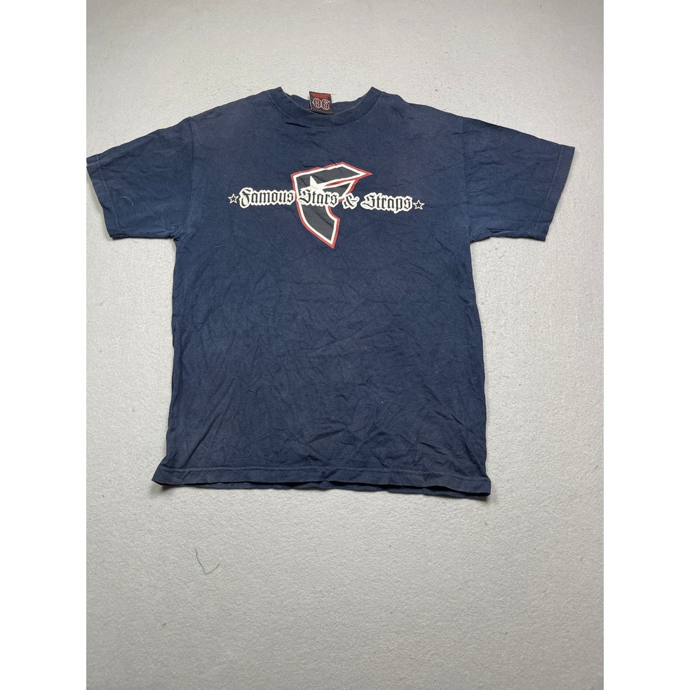 Famous Stars & Straps T-Shirt Cotton Navy Blue Graphic Size M Mens